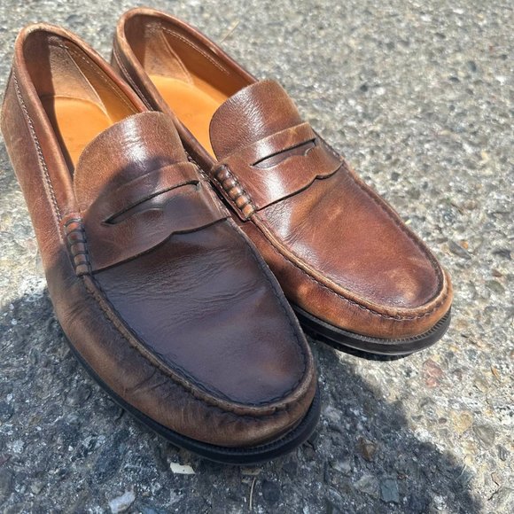 Massimo Dutti Brown Leather Loafers main image 5